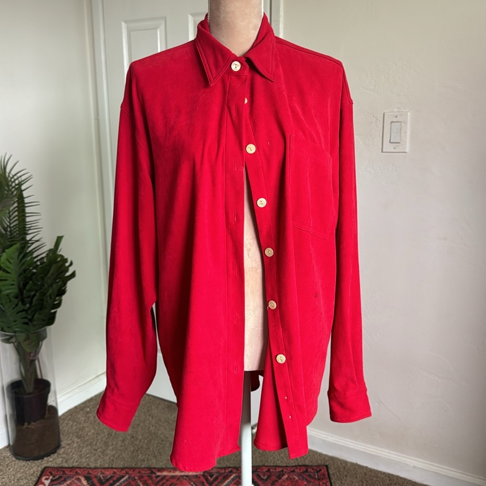 Newton Trading Co Vintage Red Flannel Button Up Shirt